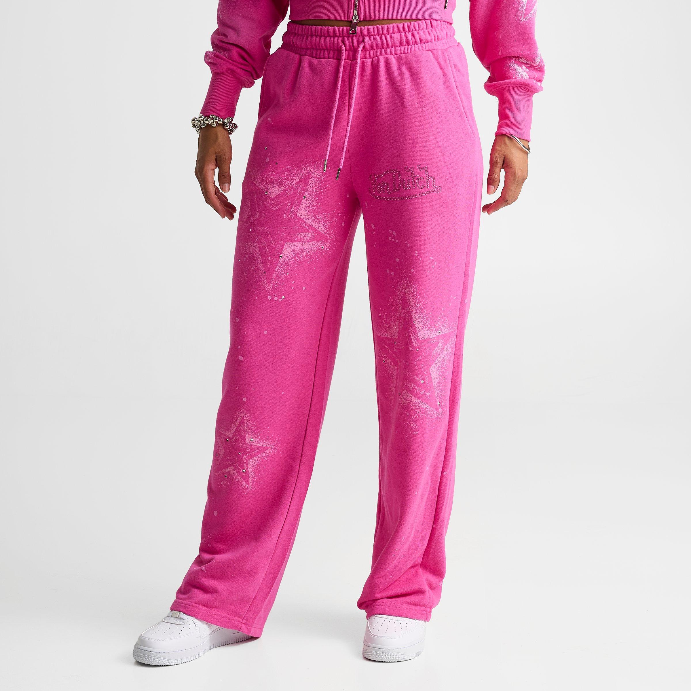 Women's Von Dutch Spray Paint Star Mid-Rise Wide-Leg Sweatpants