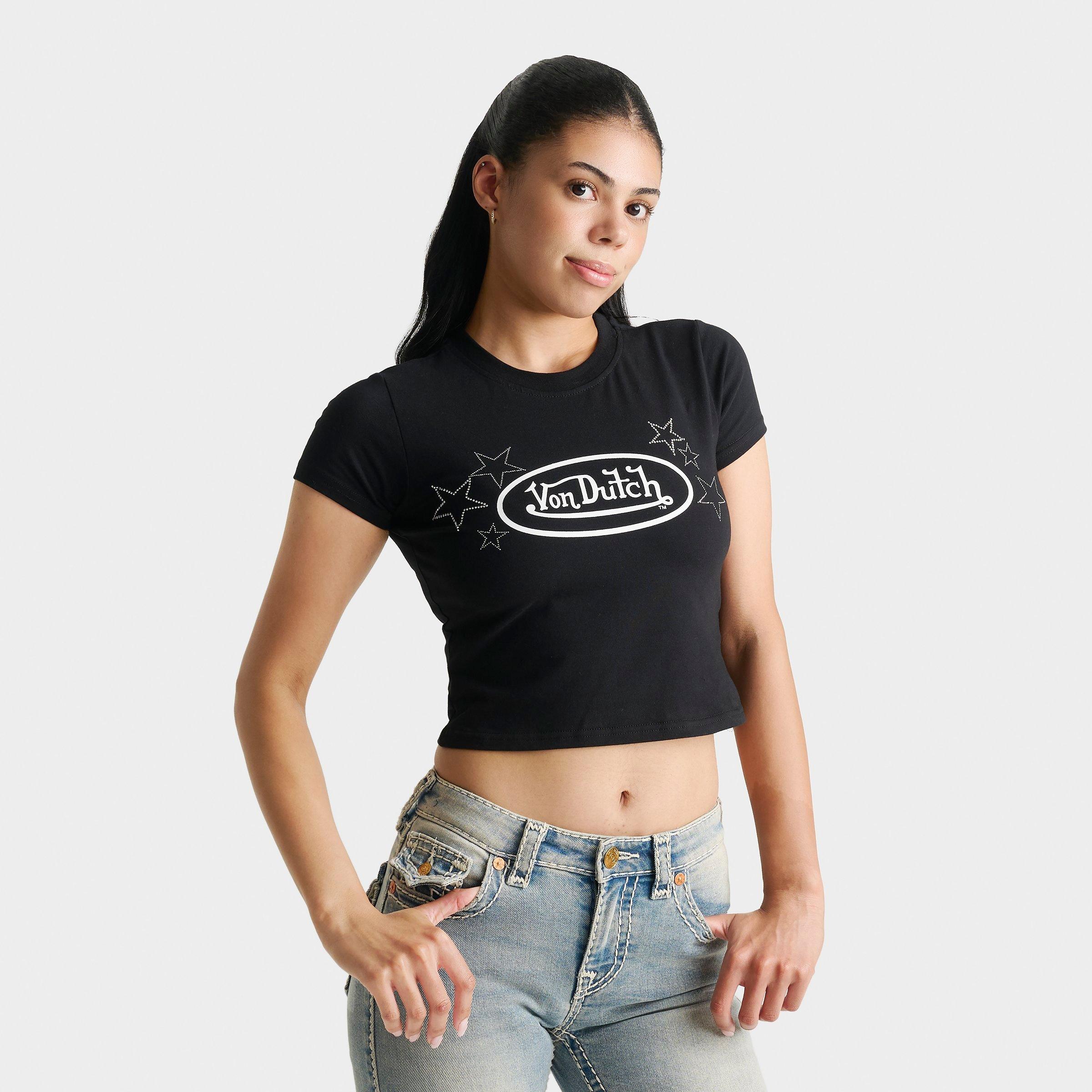 Women's Von Dutch Rhinestone Baby T-Shirt