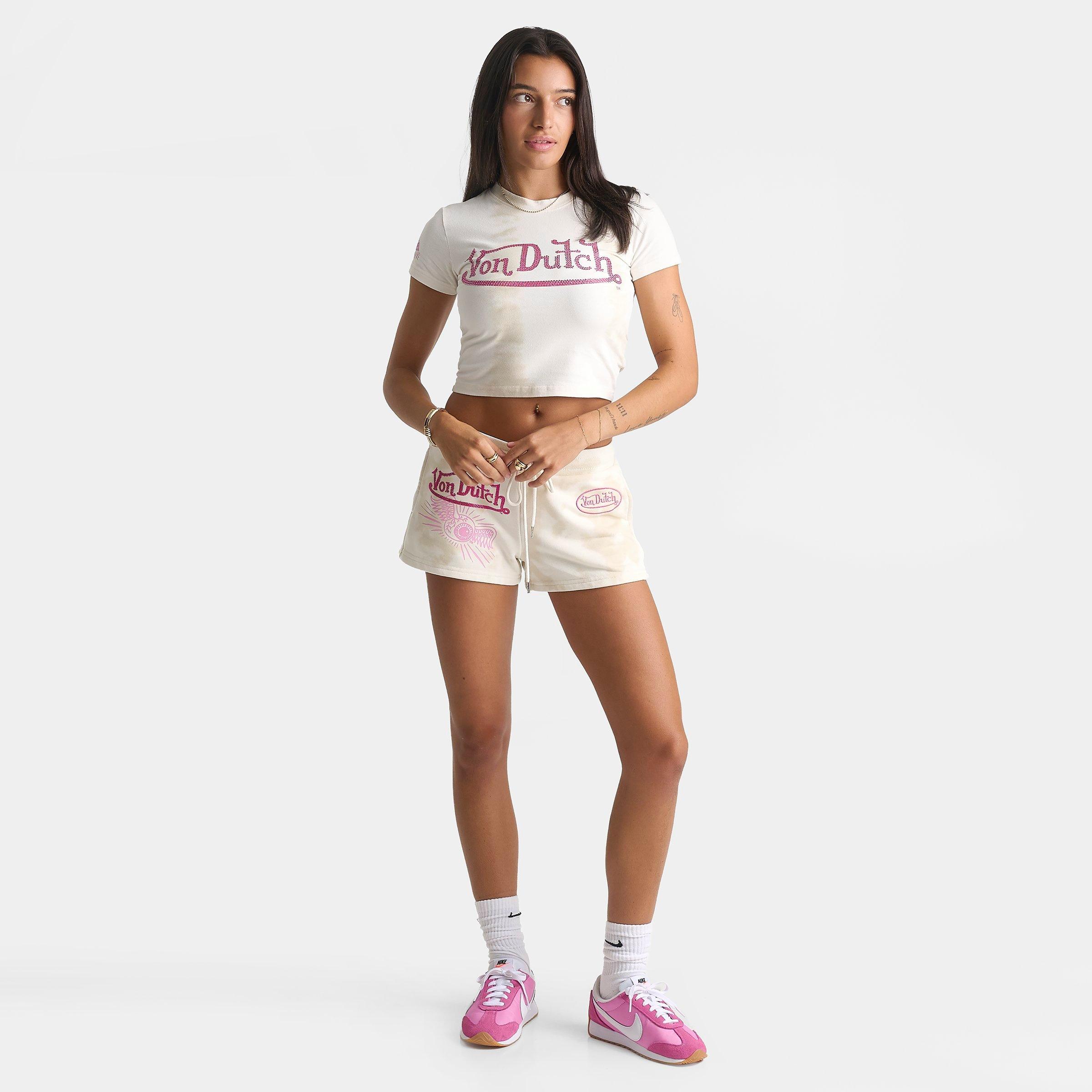 Women's Von Dutch Rhinestone Logo Baby T-Shirt
