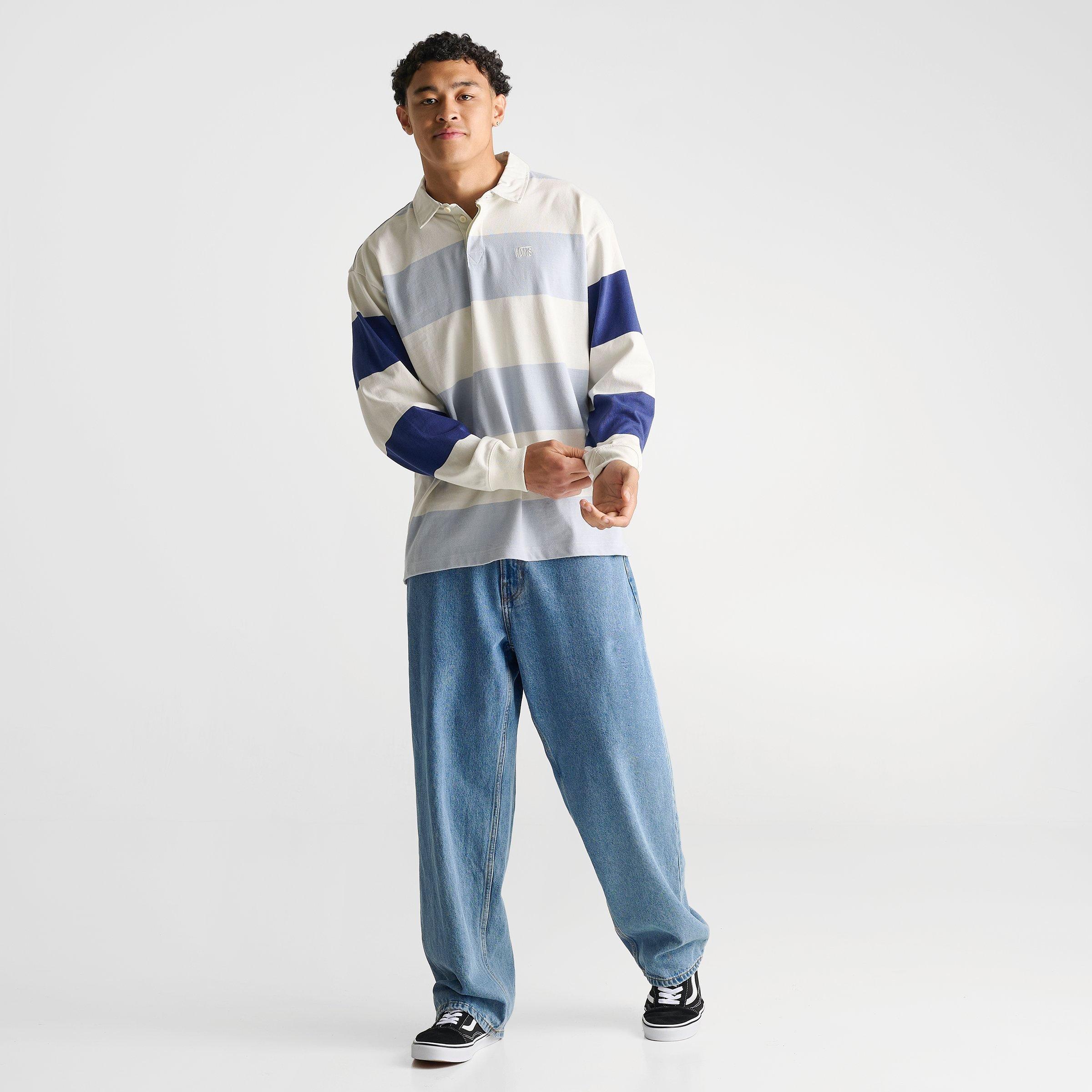 Men's Vans Ward Stripe Knit Long-Sleeve Rugby Shirt