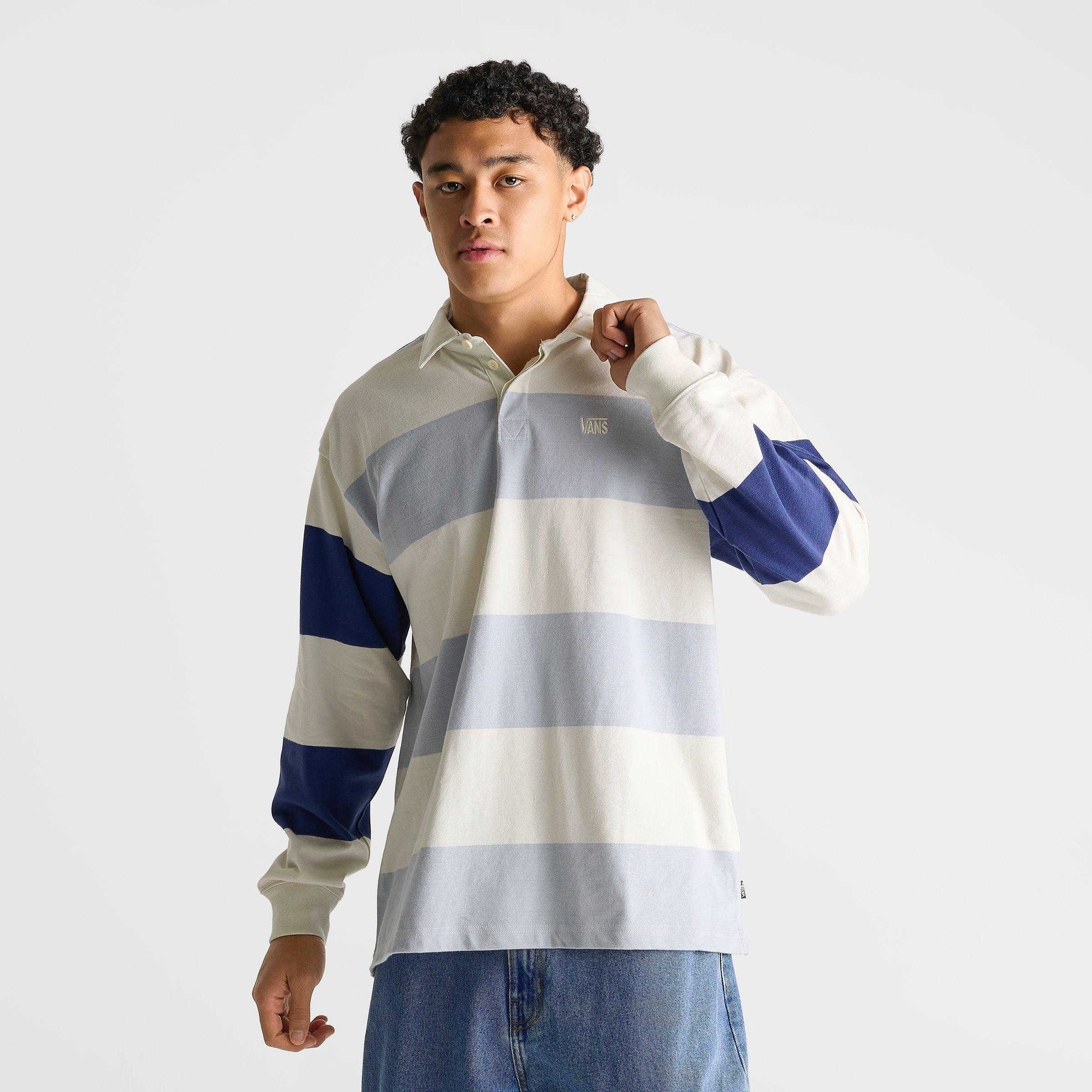 Men's Vans Ward Stripe Knit Long-Sleeve Rugby Shirt