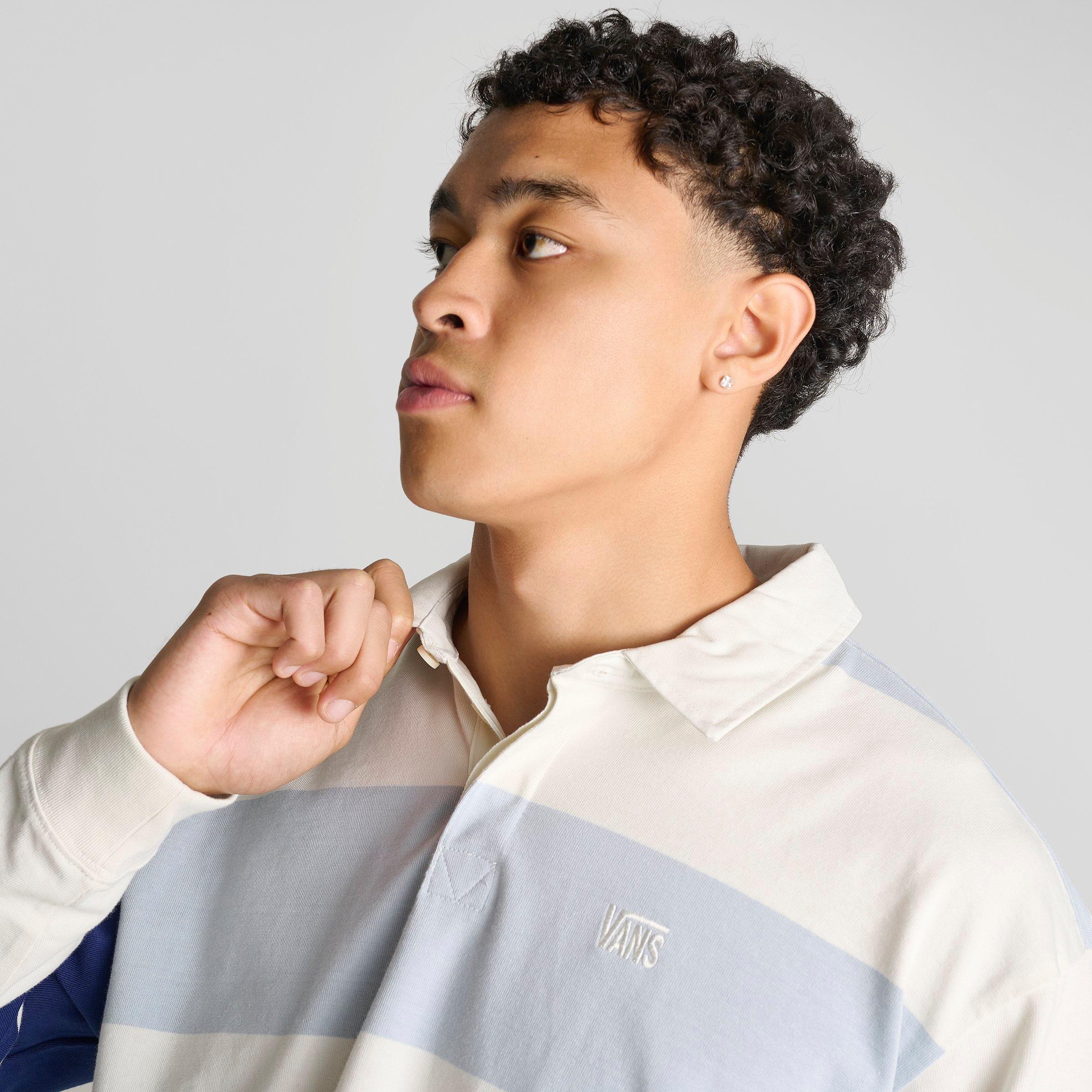 Men's Vans Ward Stripe Knit Long-Sleeve Rugby Shirt