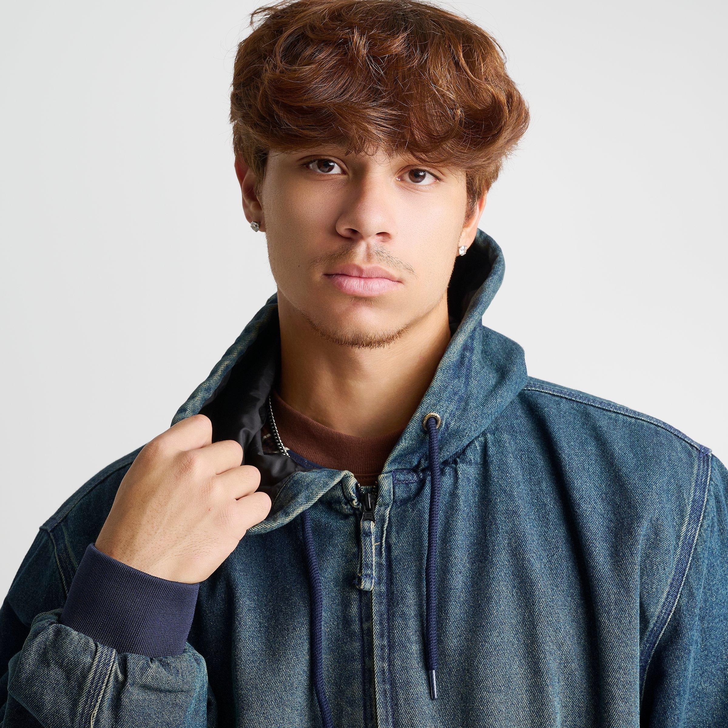 Men's Vans Eli Workwear Full-Zip Hooded Denim Jacket