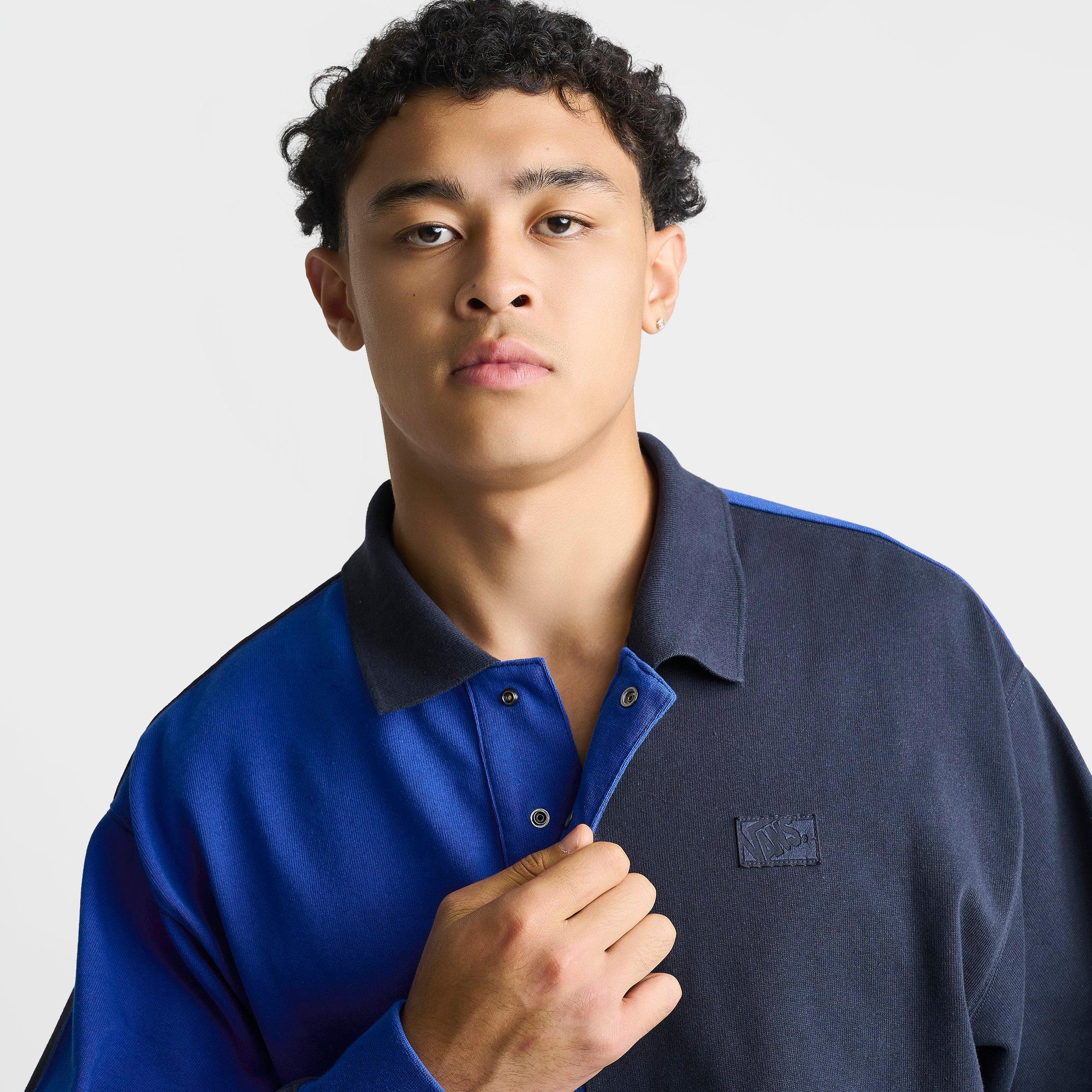 Men's Vans Check Knit Long-Sleeve Rugby Shirt