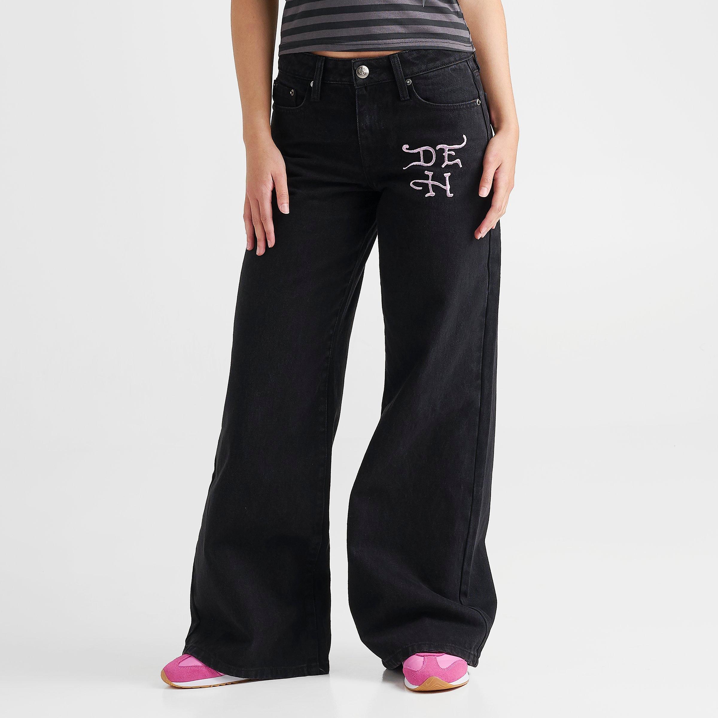 Women's Ed Hardy Rhinestone Angel Super Baggy Jeans