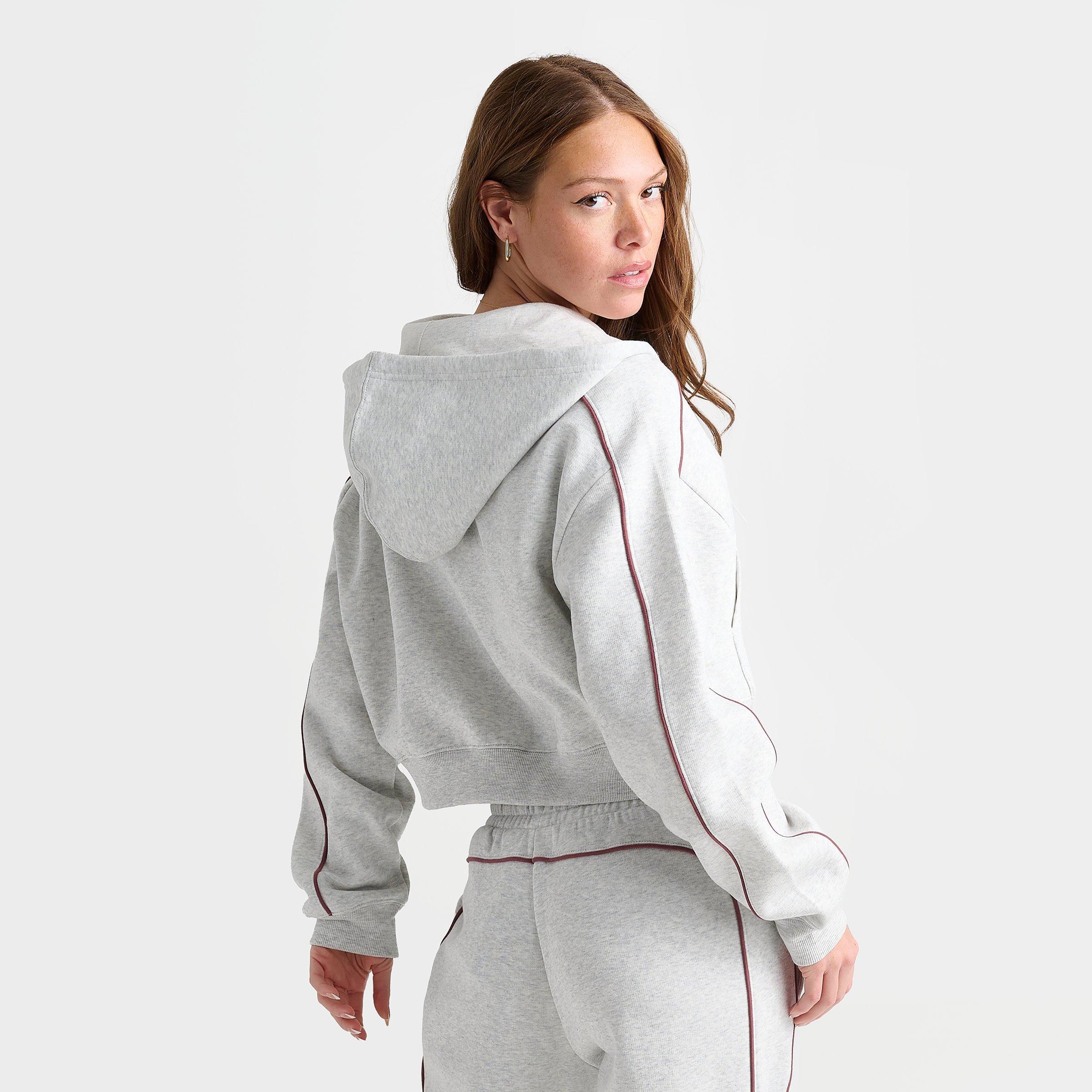Women's New Balance Piped Cropped Full-Zip Hoodie