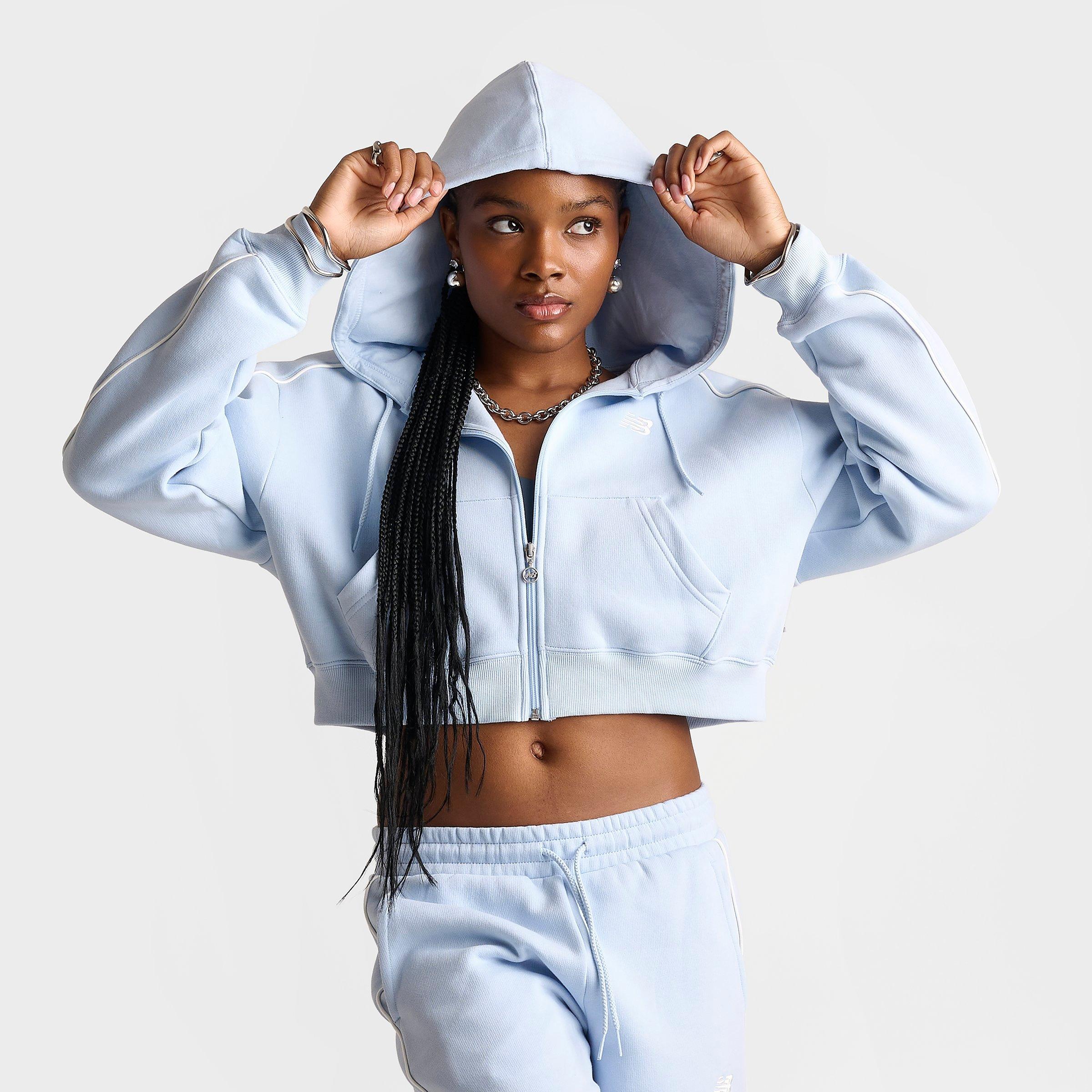Women's New Balance Piped Cropped Full-Zip Hoodie