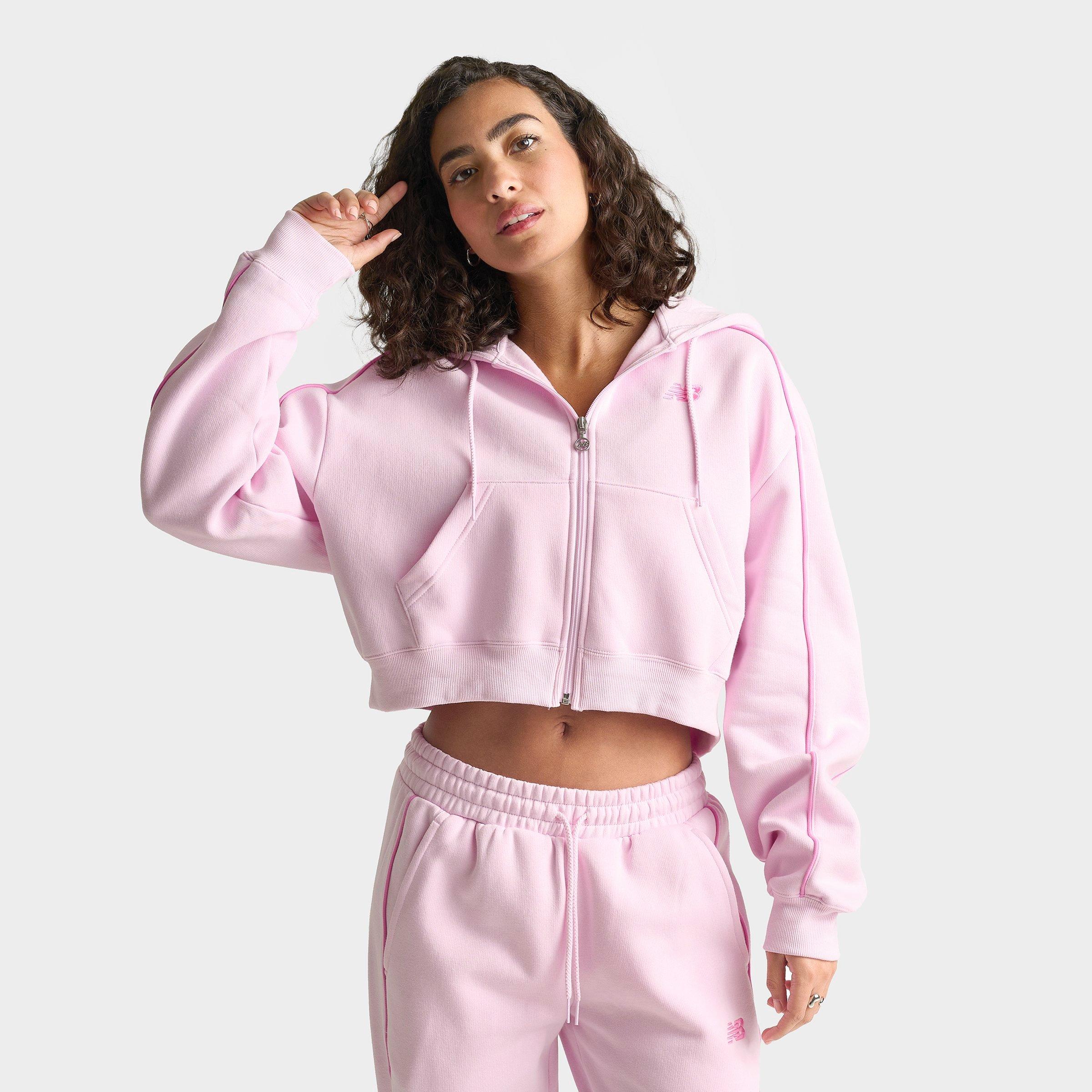 Women's New Balance Piped Cropped Full-Zip Hoodie | JD Sports