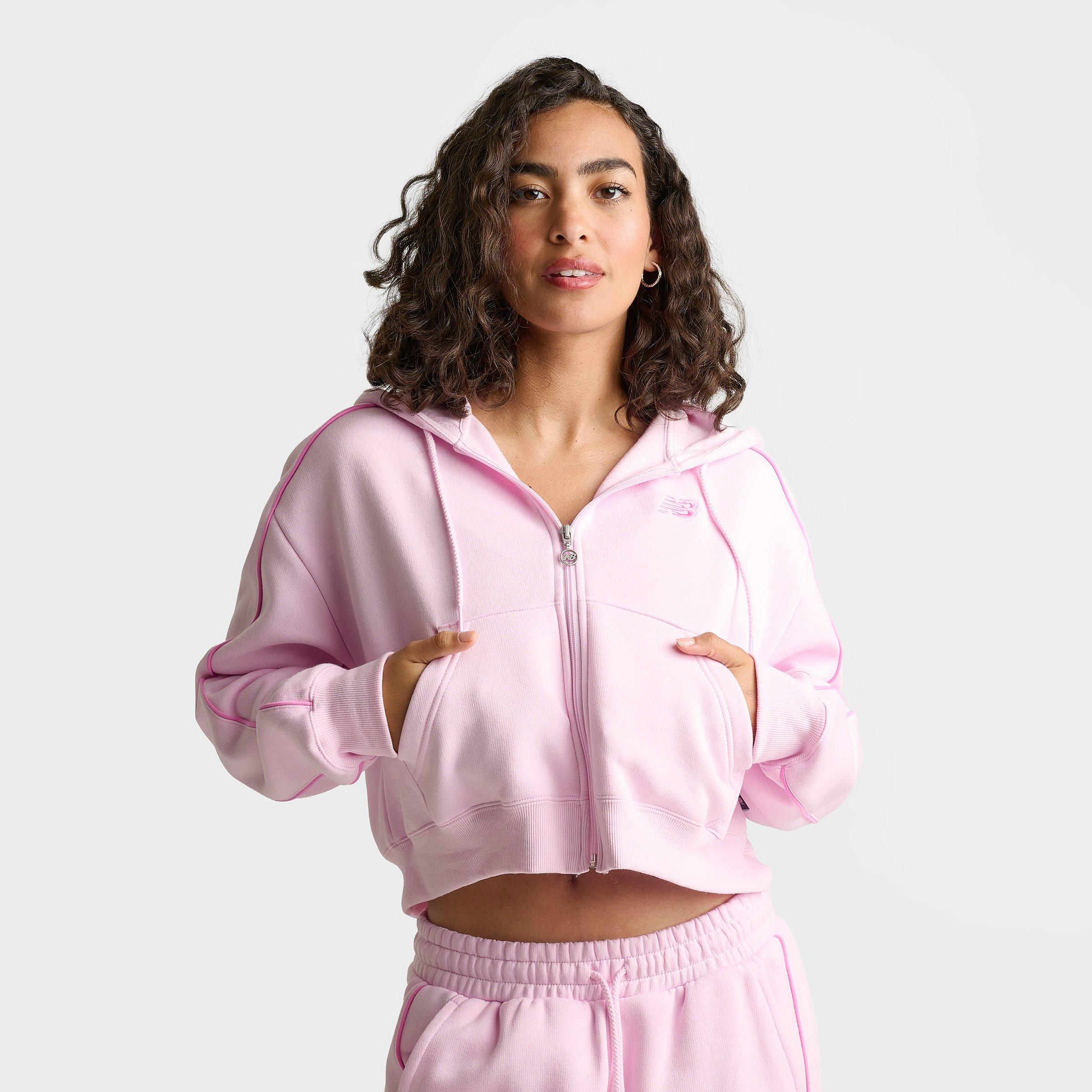 Women's New Balance Piped Cropped Full-Zip Hoodie