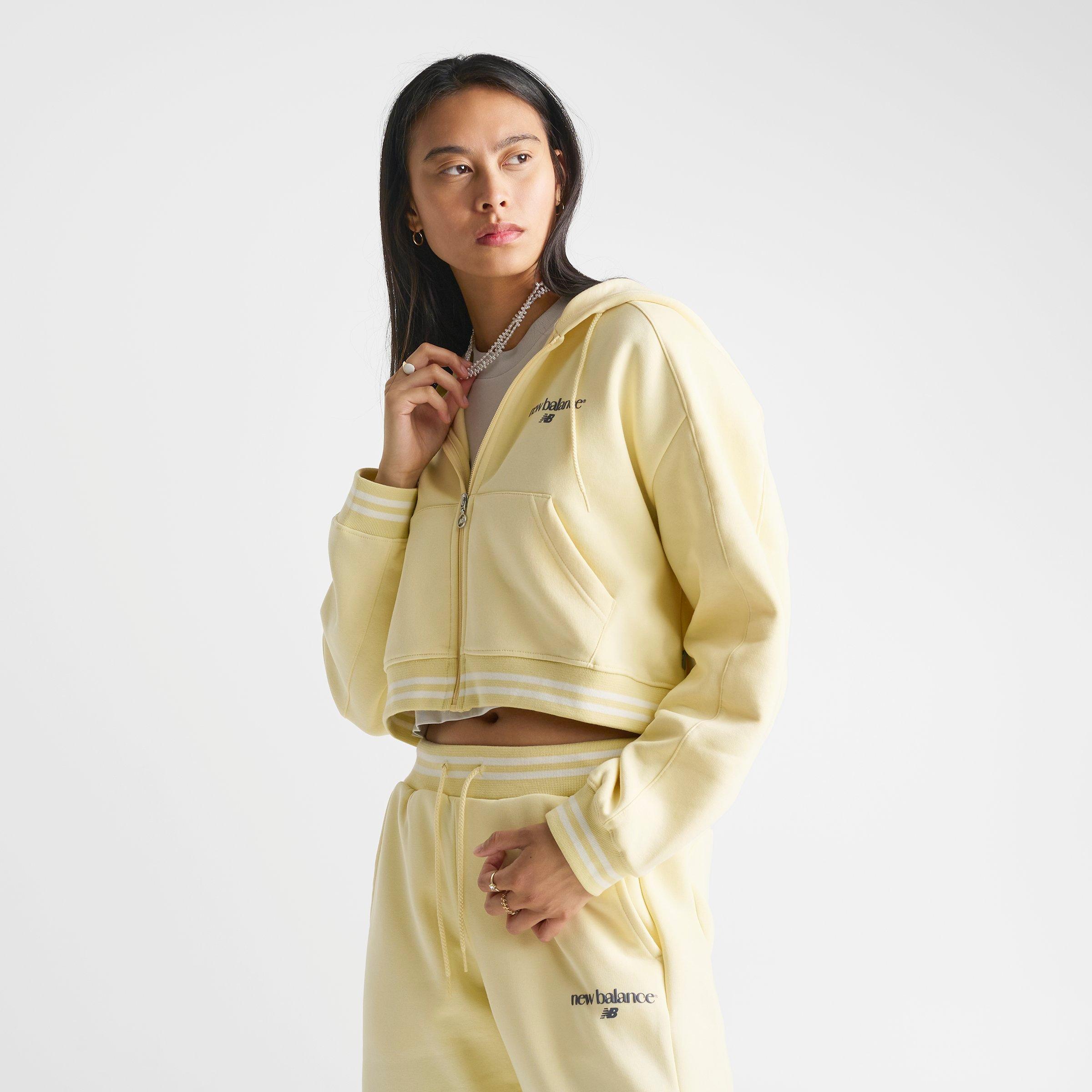Women's New Balance Cropped Rib Full-Zip Hoodie