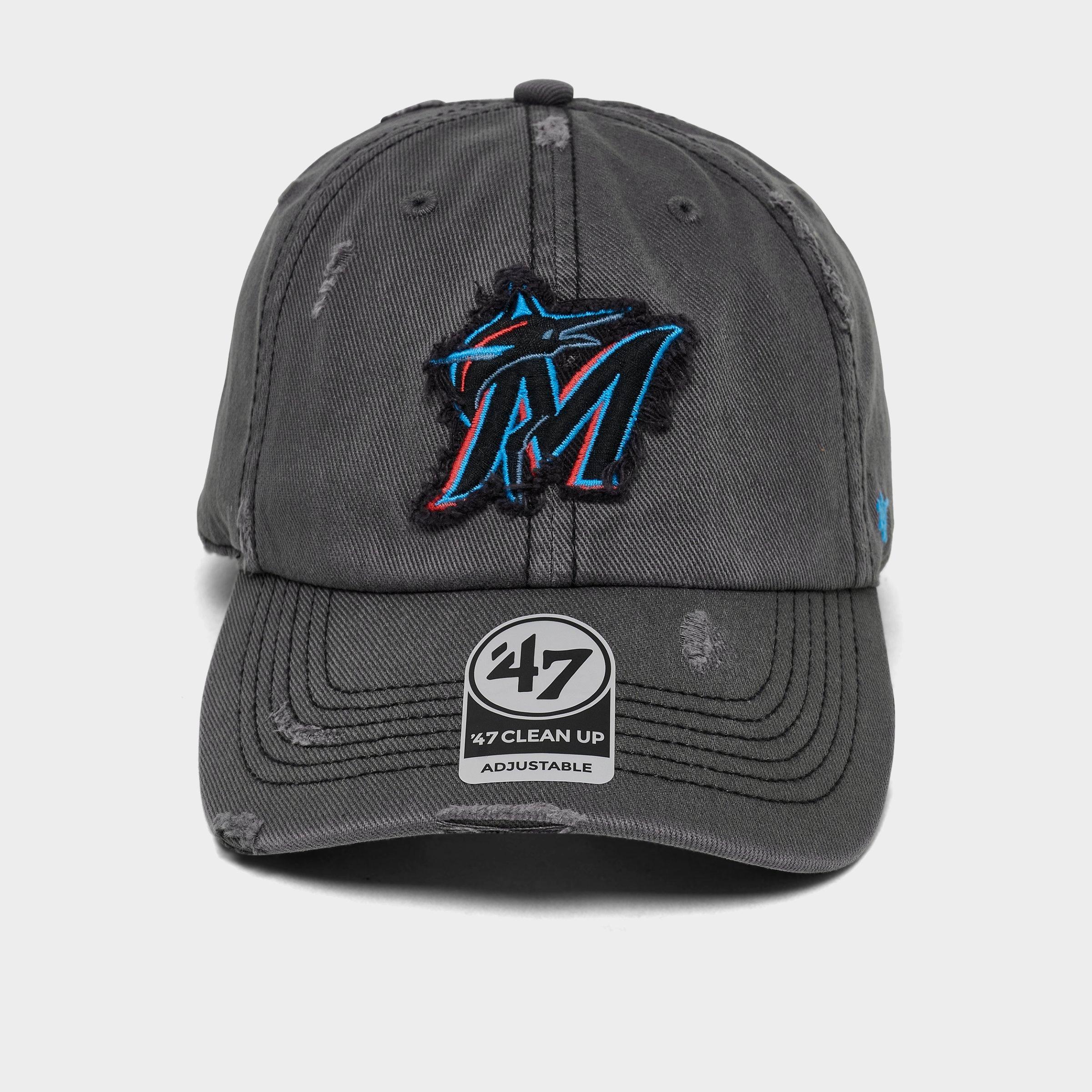 '47 Miami Marlins MLB Weathered Clean Up Strapback Hat