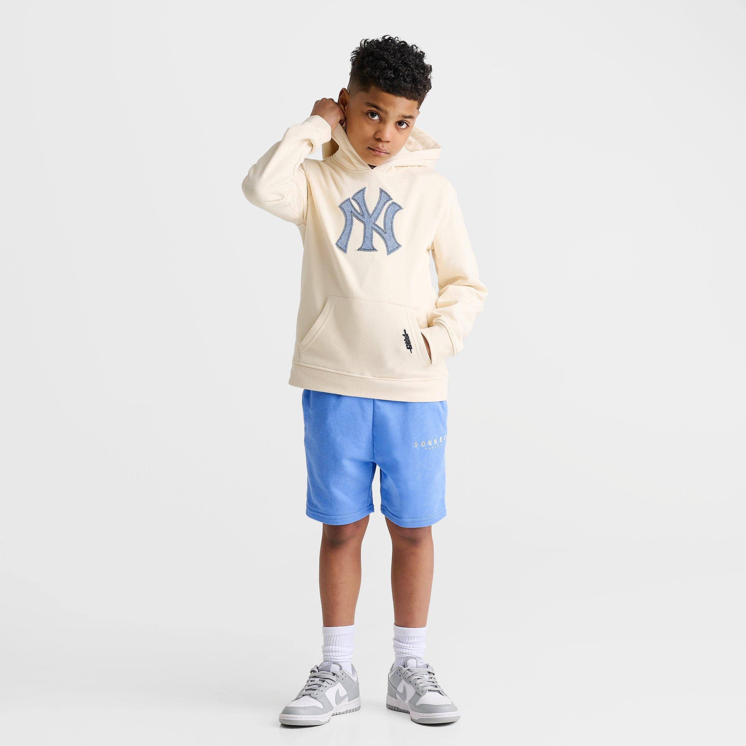 Big Kids' Pro Standard New York Yankees MLB Denim Patch Pullover Hoodie