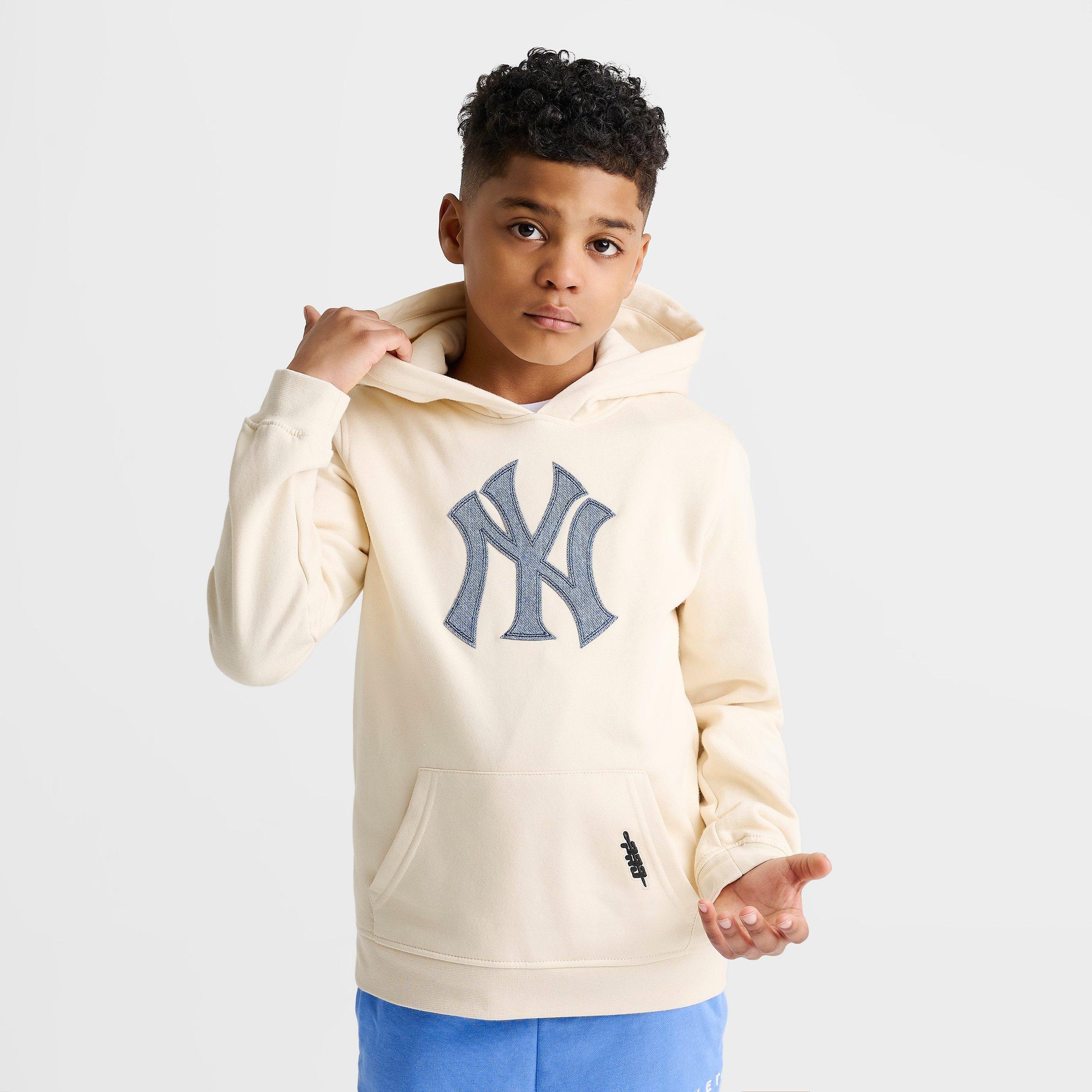 Big Kids' Pro Standard New York Yankees MLB Denim Patch Pullover Hoodie