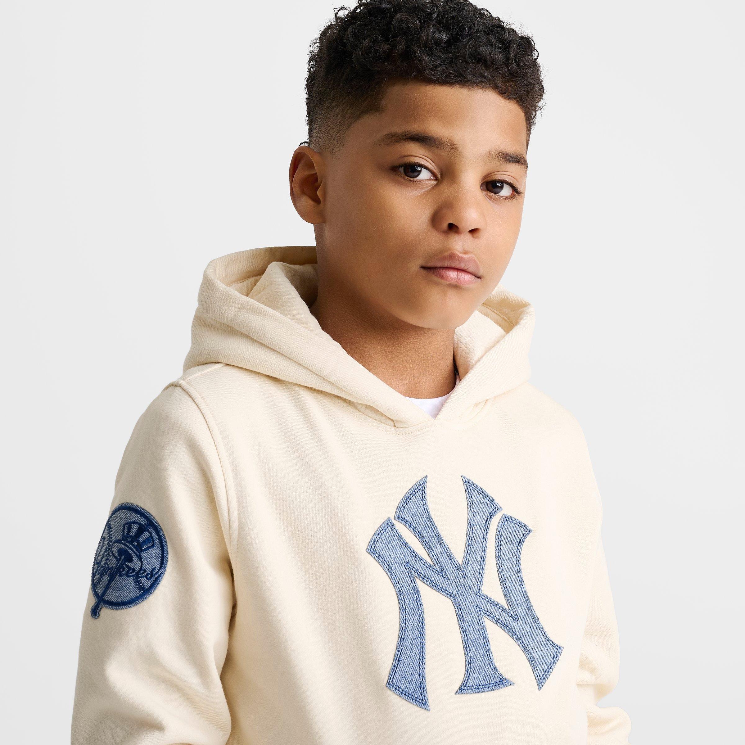 Big Kids' Pro Standard New York Yankees MLB Denim Patch Pullover Hoodie