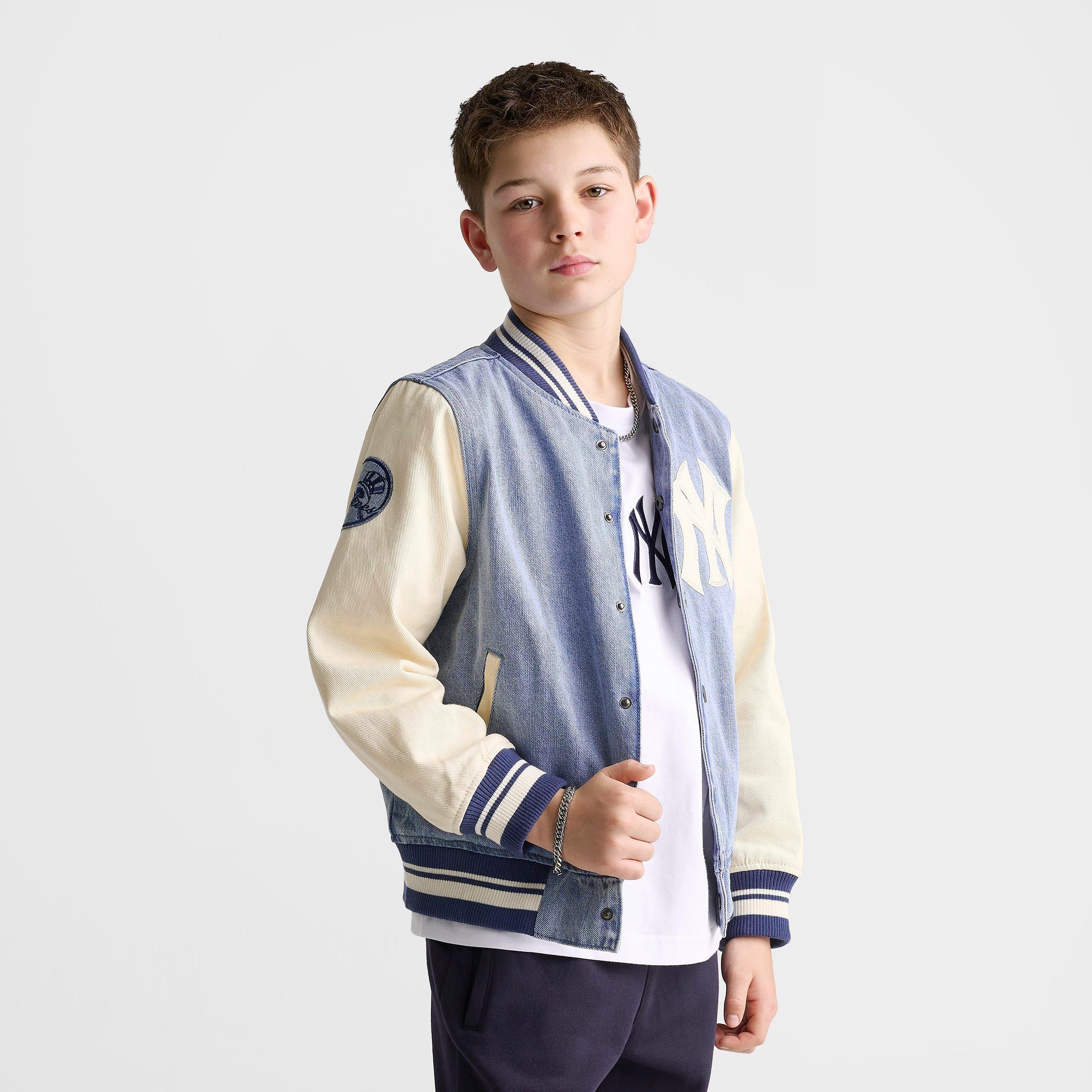 Big Kids' Pro Standard New York Yankees MLB Denim Varsity Jacket