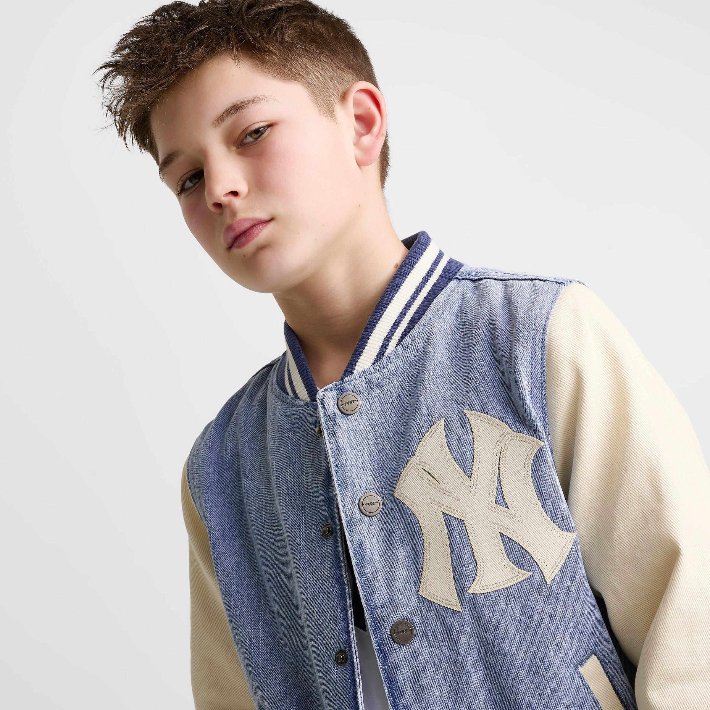 Big Kids' Pro Standard New York Yankees MLB Denim Varsity Jacket