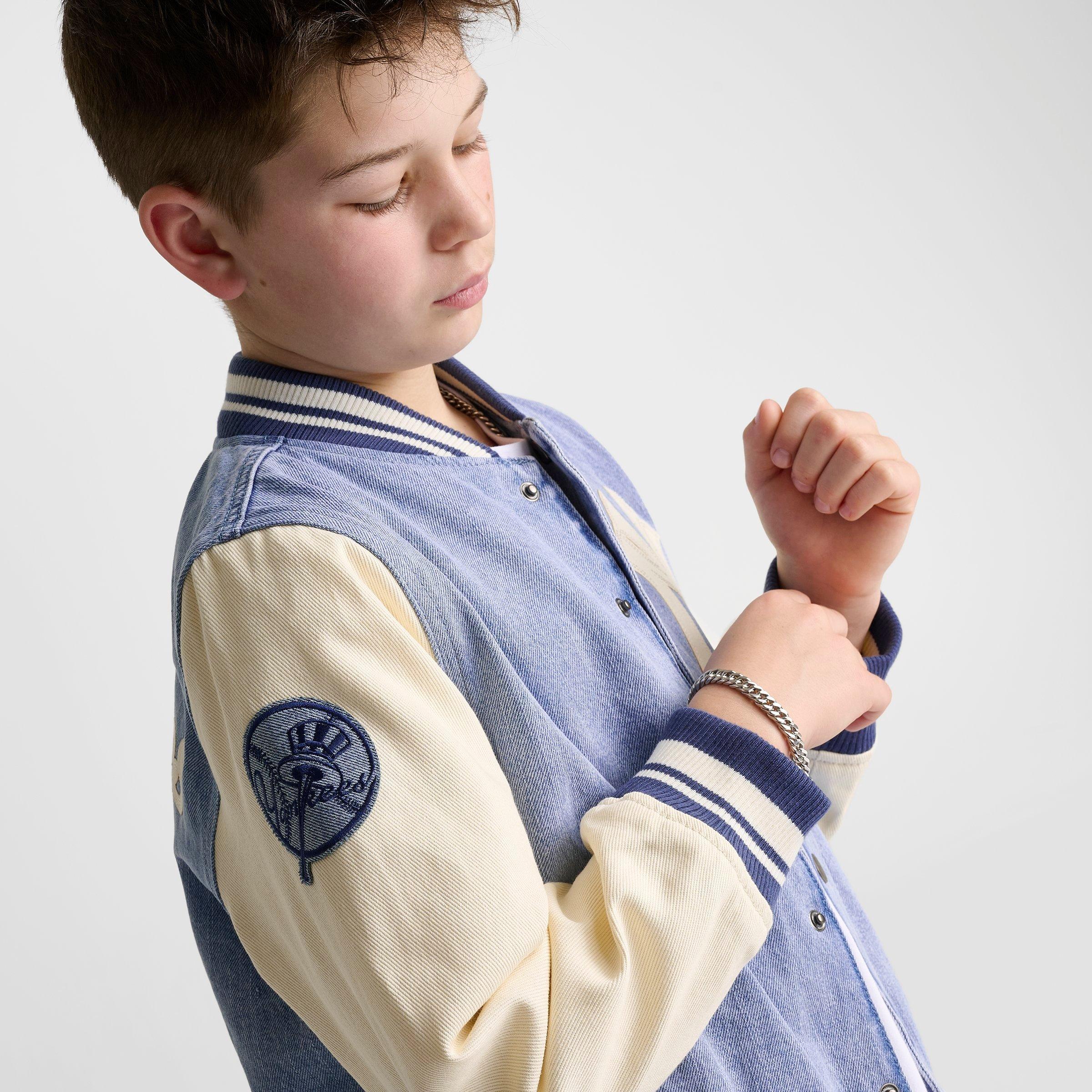 Big Kids' Pro Standard New York Yankees MLB Denim Varsity Jacket