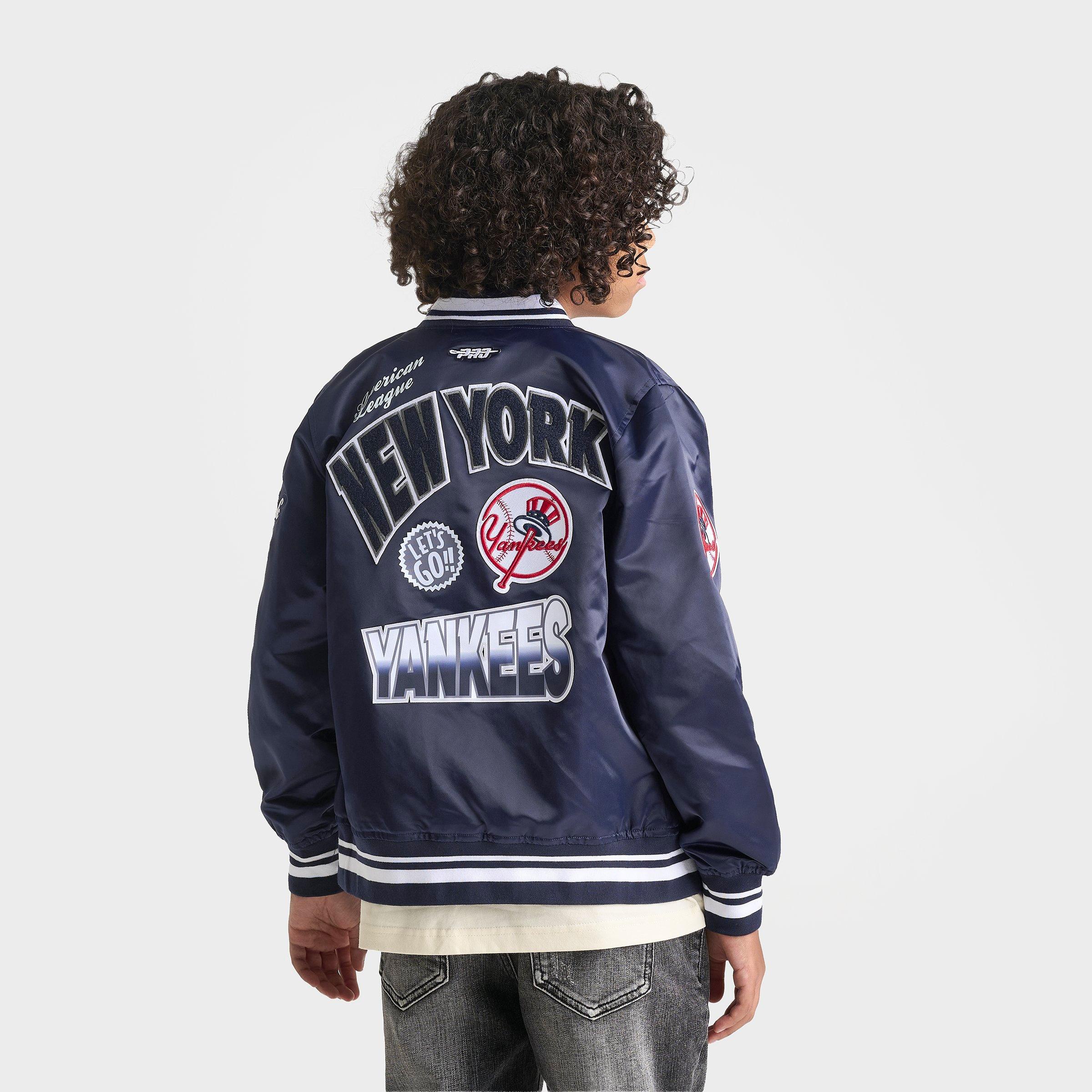 Big Kids' Pro Standard New York Yankees MLB Turn It Up Satin Bomber Jacket