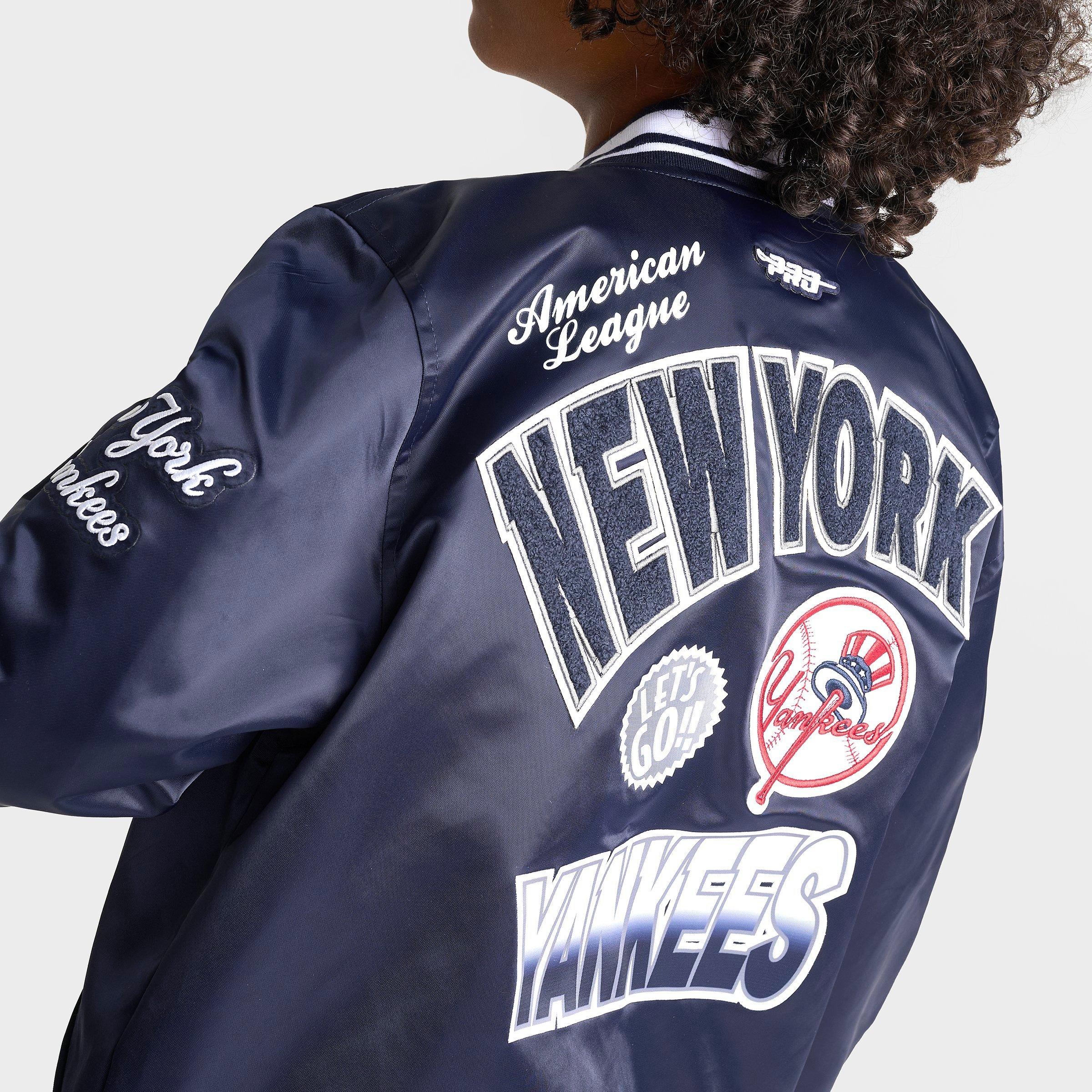 Big Kids' Pro Standard New York Yankees MLB Turn It Up Satin Bomber Jacket
