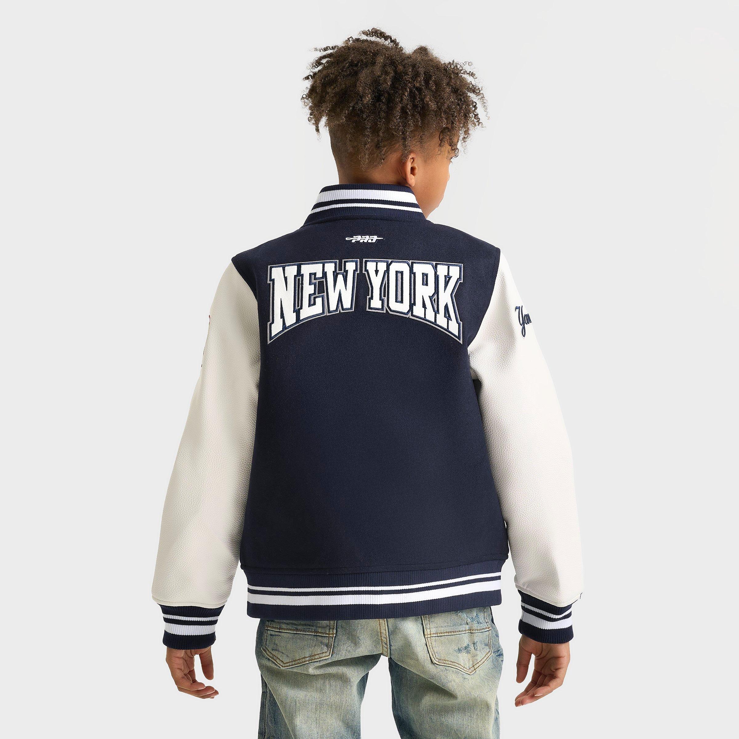 Big Kids' Pro Standard New York Yankees MLB Crest Emblem Wool Varsity Jacket