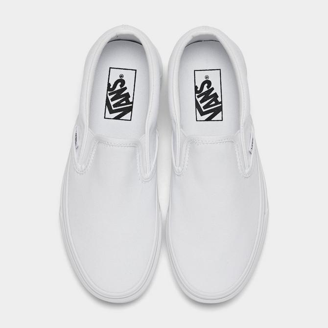 Boys white slip store on vans