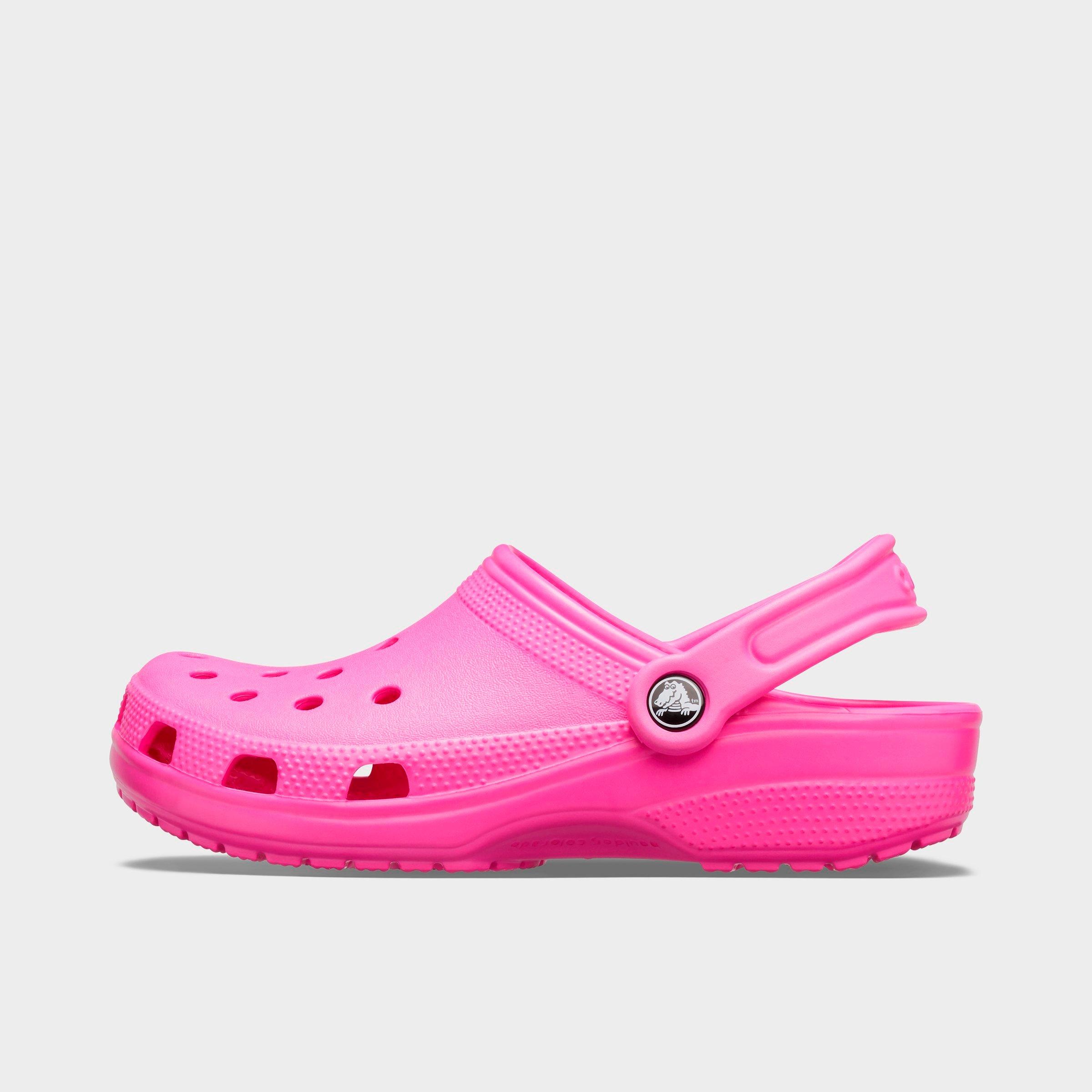 electric pink tie dye crocs