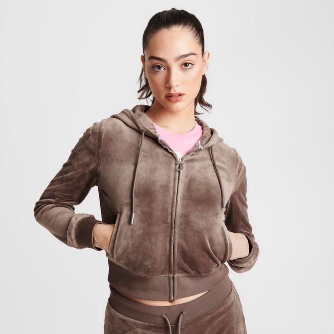 Women's velour outlet zip up hoodie