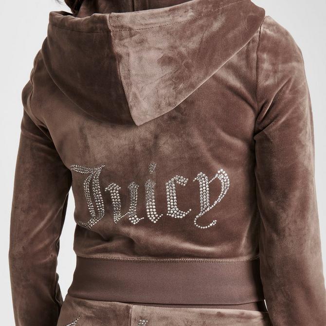 Juicy Couture VELOUR HOODIE WITH HEART DIAMANTE Pink