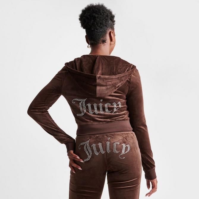 Women's Juicy Couture OG Big Bling Velour Zip-Up Hoodie| JD Sports