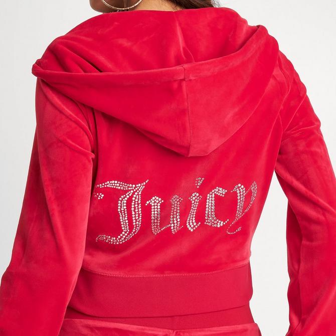 Women's Juicy Couture OG Big Bling Velour Zip-Up Hoodie| JD Sports