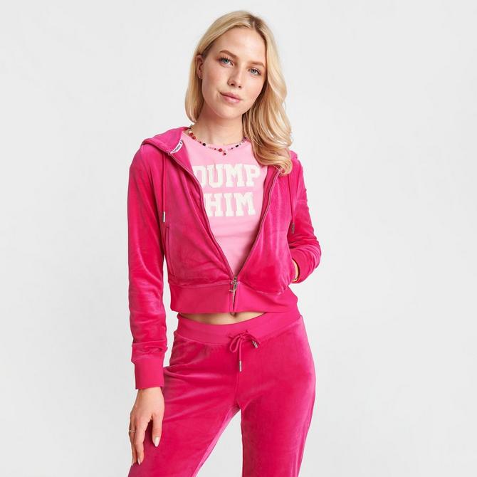 Women's Juicy Couture OG Big Bling Velour Zip-Up Hoodie| JD Sports