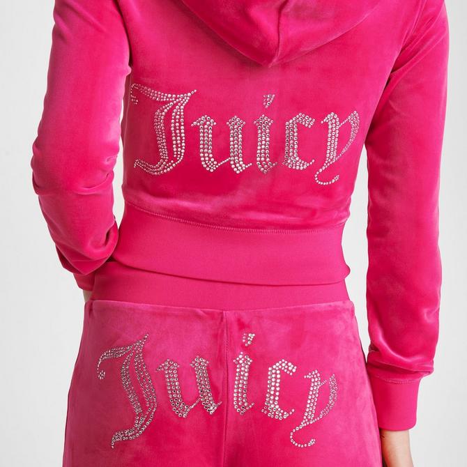 Women's Juicy Couture OG Big Bling Velour Zip-Up Hoodie| JD Sports