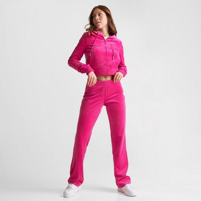 Juicy Couture Velour Fluorescent Pink Track Pants