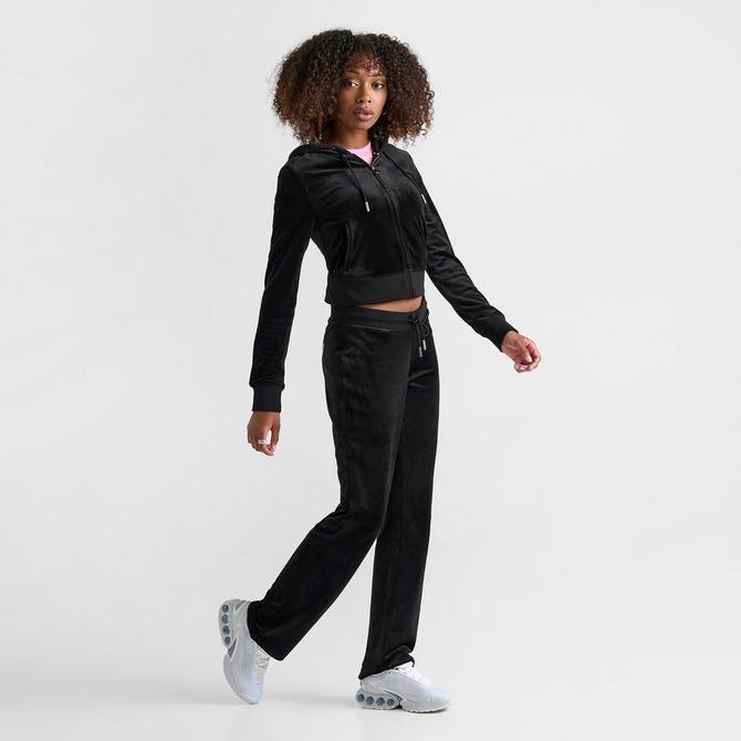 Black JUICY COUTURE Diamante Velour Track Pants - JD Sports Global