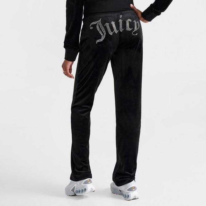 Black JUICY COUTURE Diamante Velour Track Pants - JD Sports Global