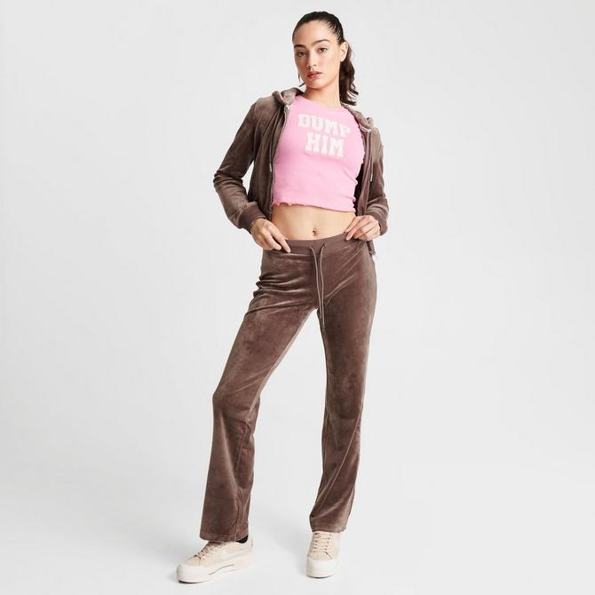 Black JUICY COUTURE Velour Flare Track Pants - JD Sports