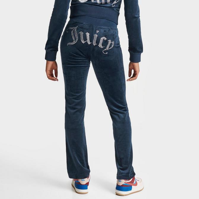 Blue JUICY COUTURE Diamante Velour Track Pants - JD Sports Global