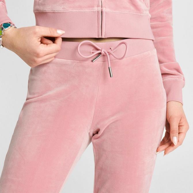 Juicy Couture OG Big Bling Velour Womens Track Pants Light Pink