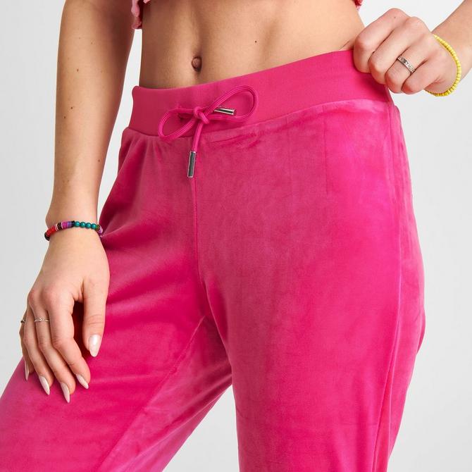 Juicy Couture Women's OG Big Bling Velour Track Pants / Coco Red