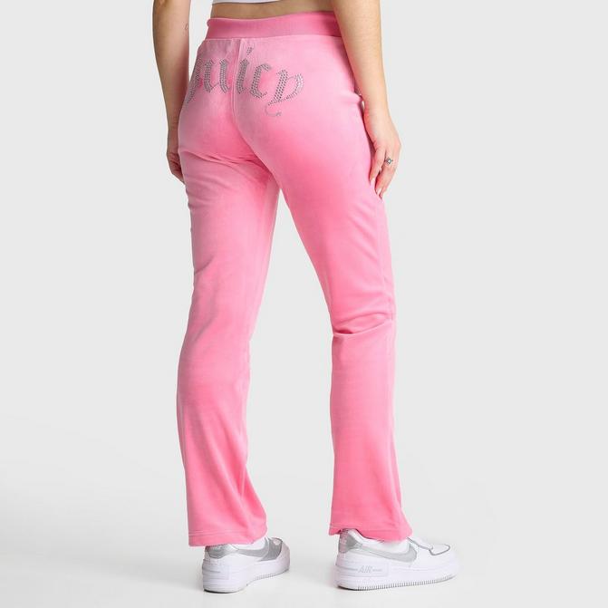 Juicy Couture OG Big Bling Velour Womens Track Pants Light Pink