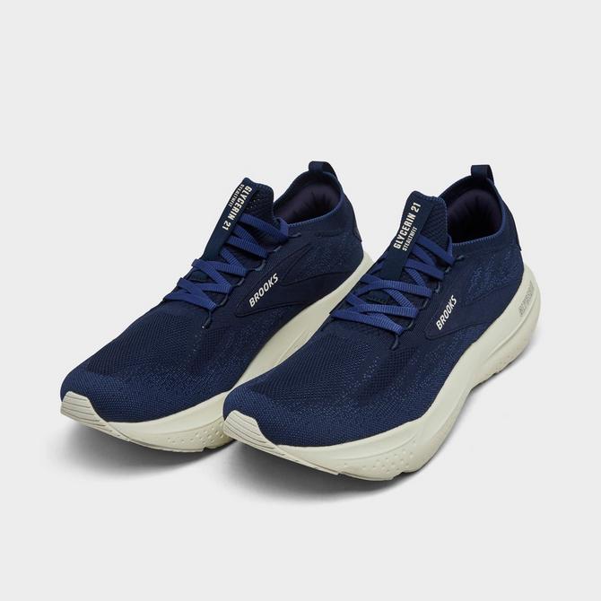 Three Quarter view of Men's Brooks Glycerin StealthFit 21 Running Shoes in Peacoat/Blueprint/Onyx Click to zoom