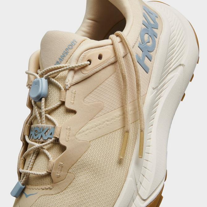 Front view of Women's HOKA Transport Athletic Lifestyle Shoes in Oak/Alabaster Click to zoom