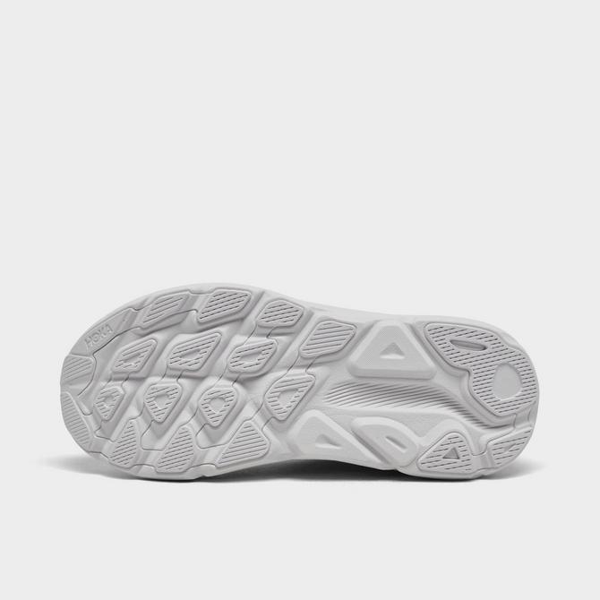 Bottom view of Women's HOKA Clifton 9 Running Shoes in White/White Click to zoom
