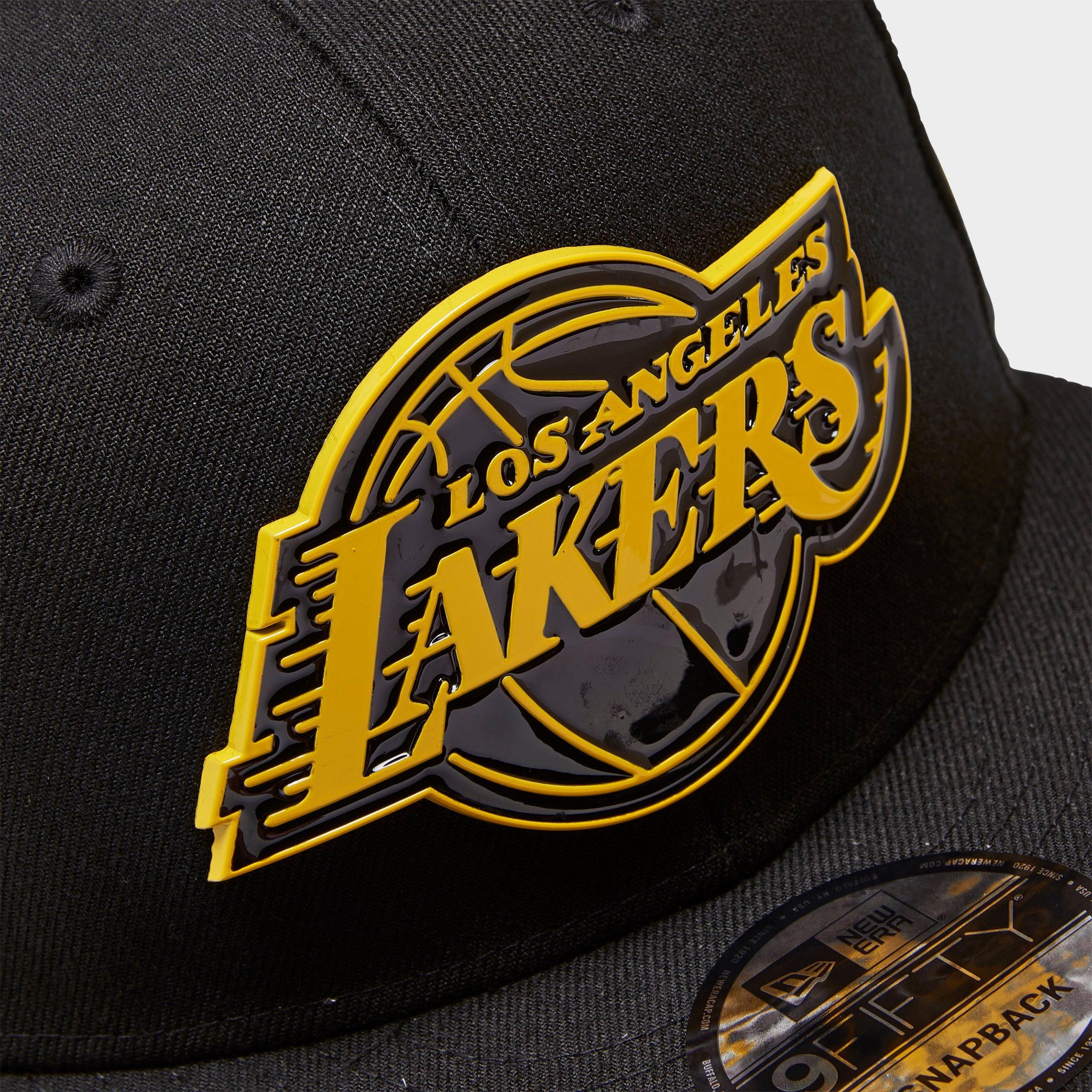 black and yellow lakers hat