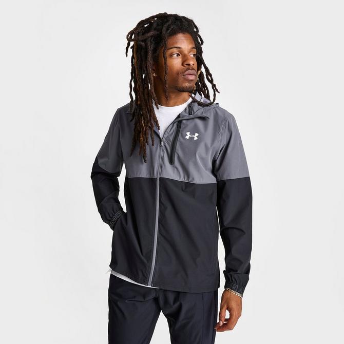 Black Under Armour Woven Wordmark Full Zip Jacket