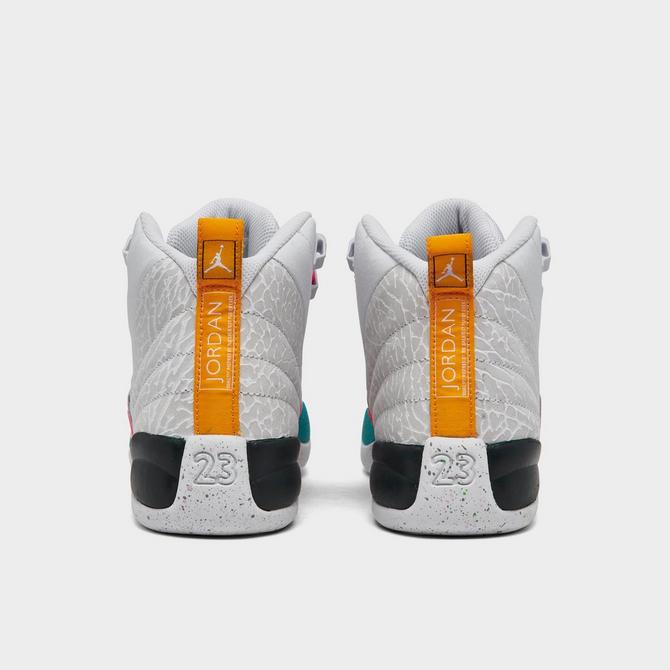 Jordan 12 grey and orange best sale