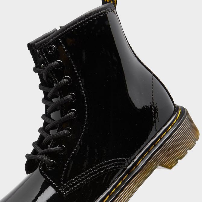 Childrens black shop patent doc martens