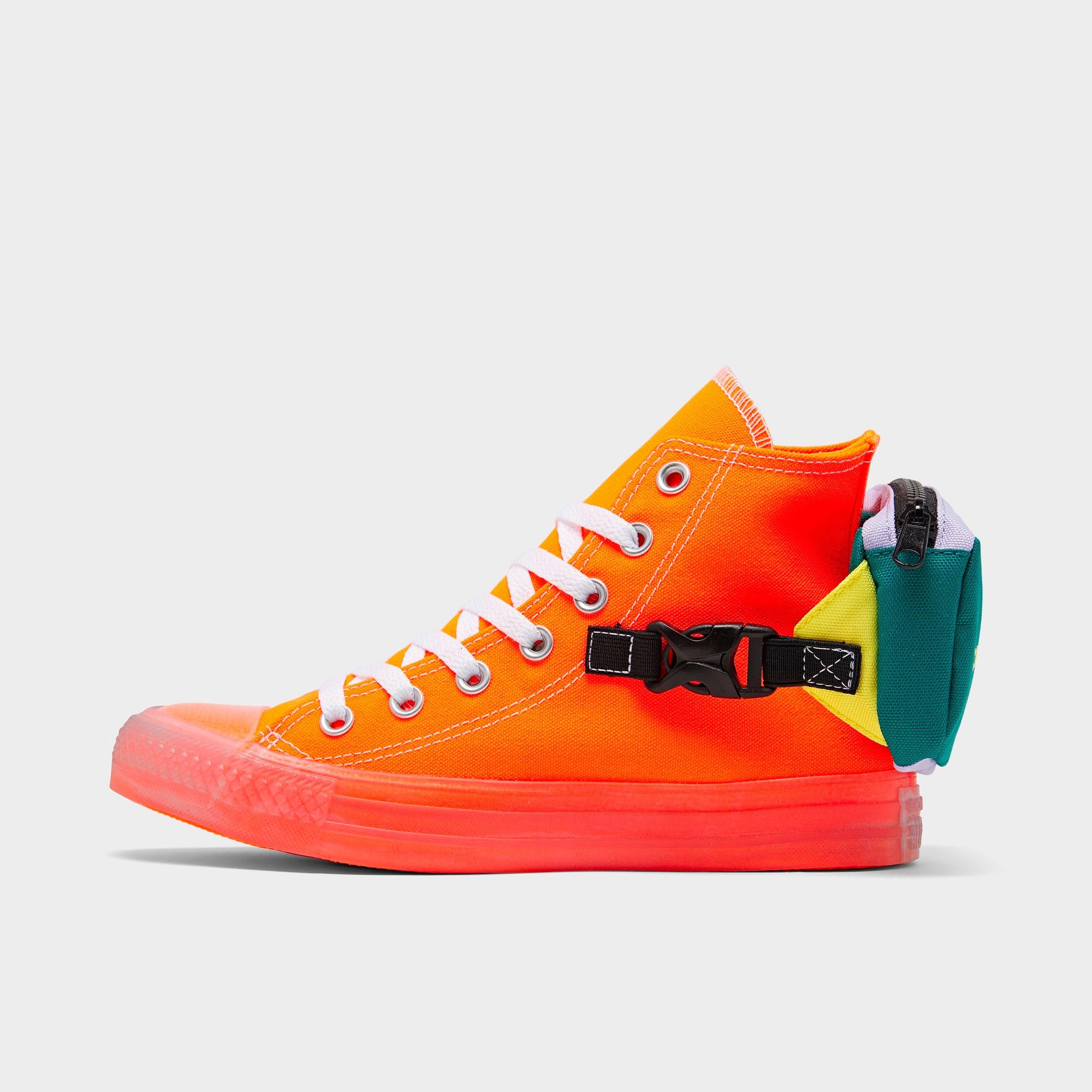 neon orange chuck taylors