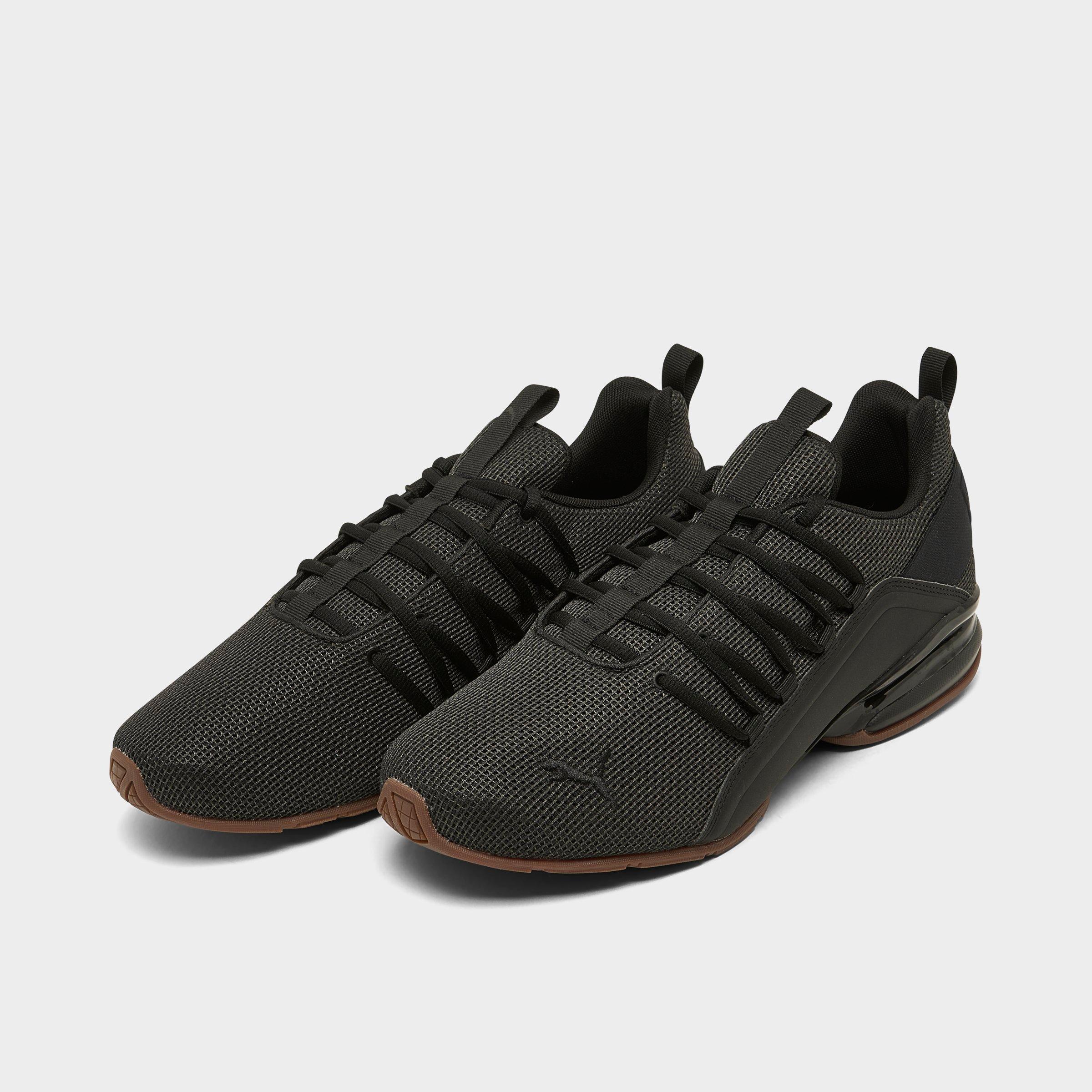 puma black training shoes