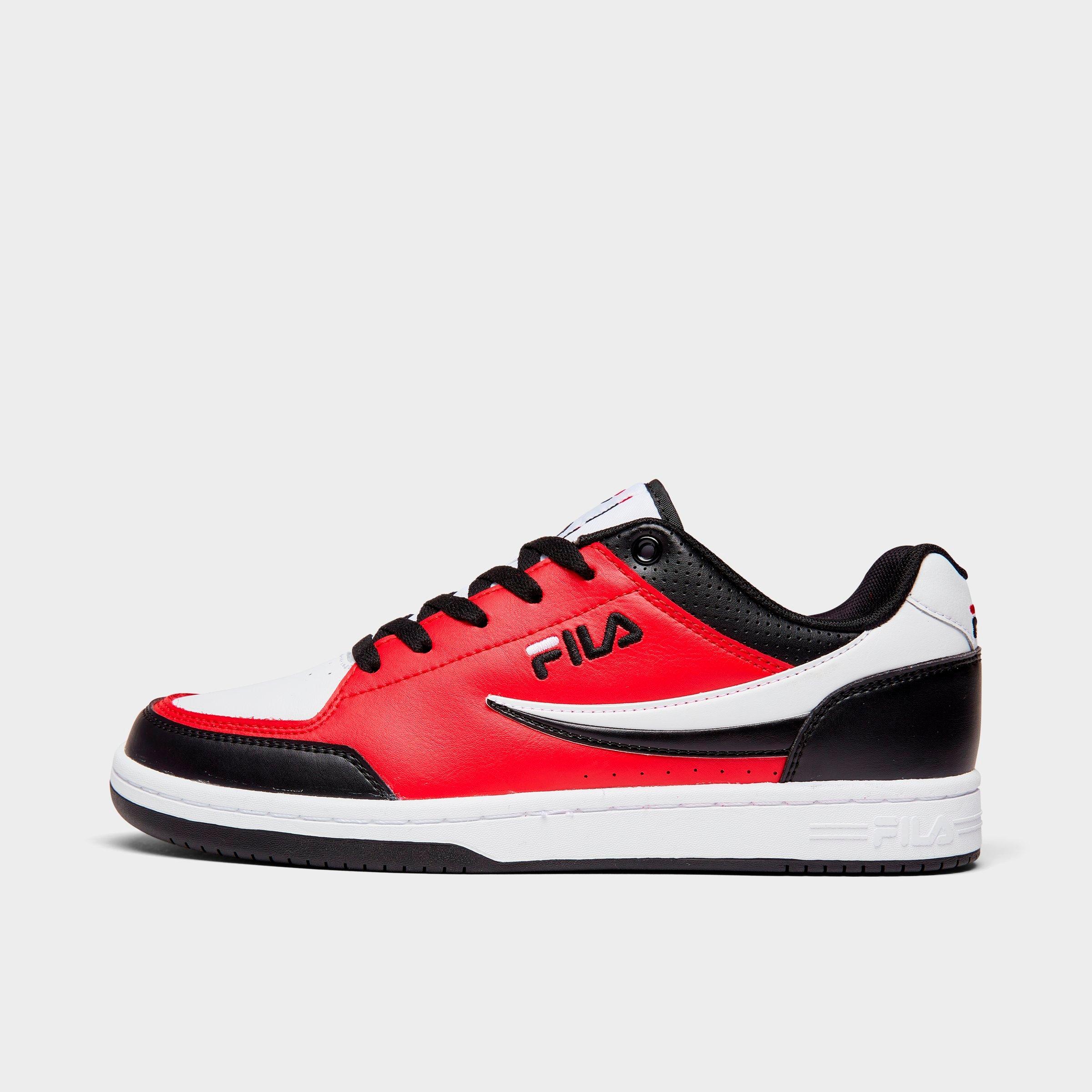 fila shoes black white red